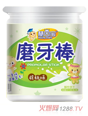 慧因寶磨牙棒核桃味餅干桶裝