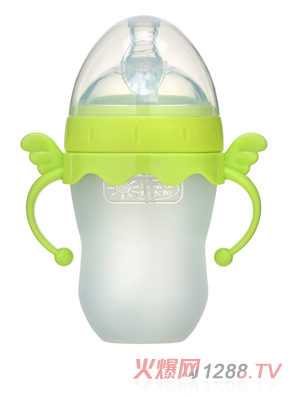 向太陽硅膠奶瓶天使造型綠色