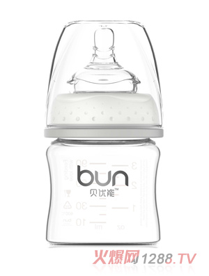 貝優能寬口初生兒玻璃奶瓶90ml