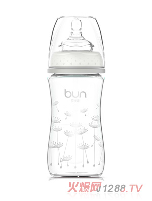 貝優能硅膠寬口玻璃奶瓶160ml