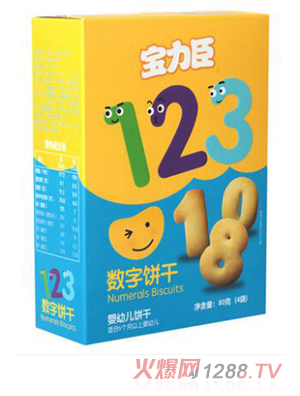 寶力臣嬰幼兒餅干123數字餅干80g
