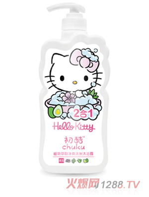 Hello Kitty初酷植物萃取凈爽洗發沐浴露 400ml