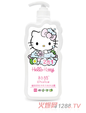 Hello Kitty初酷植物萃取凈爽洗發沐浴露 900ml