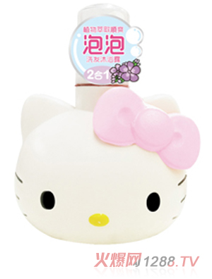 Hello Kitty初酷植物萃取順爽泡泡洗發沐浴露