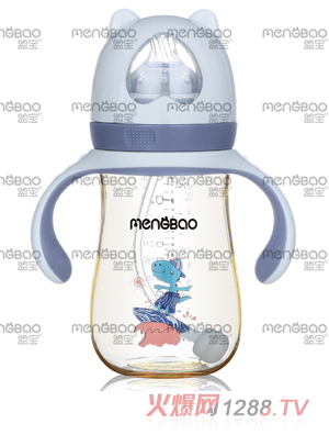 盟寶小熊PPSU奶瓶 藍色