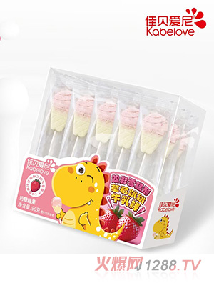 佳貝愛尼雙彩雪糕形草莓跳跳牛乳棒