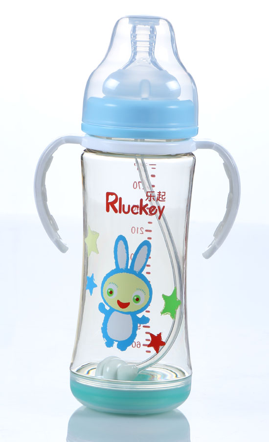 樂起PPSU寬口徑奶瓶300ml藍色