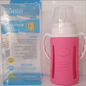 翰林貝貝標(biāo)口直身晶鉆防爆玻璃奶瓶