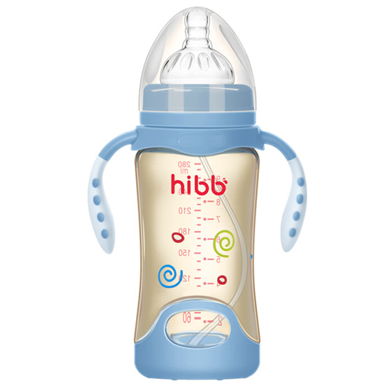 浩一貝貝防摔PPSU奶瓶藍色280ml