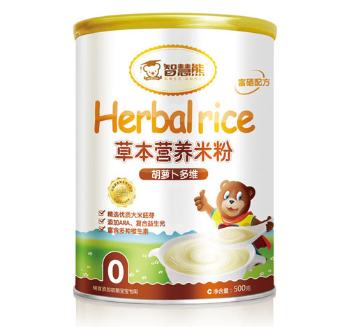 智慧熊胡蘿卜多維草本營養米粉0段聽裝