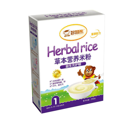 智慧熊益生元護暢草本營養米粉1段盒裝