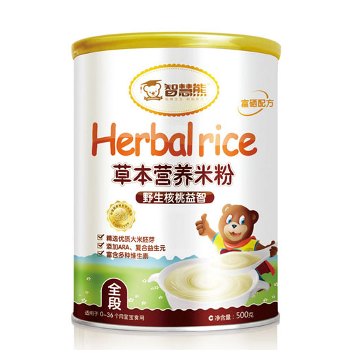 智慧熊野生核桃益智草本營養米粉全段聽裝